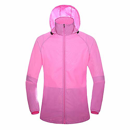 

Women's Rain Jacket Hiking Skin Jacket Hiking Windbreaker Outerwear Jacket Top Outdoor Packable Lightweight Windproof Breathable Autumn / Fall Spring Pink Scarlet Tian Lan Fishing Climbing Camping