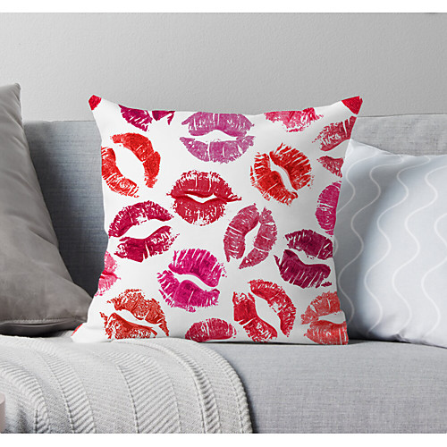 

1 pcs Polyester Pillow Cover & Insert, Print Simple Classic Square Zipper Polyester Traditional Classic