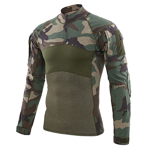 

Men's Hiking Tee shirt Military Tactical Shirt Long Sleeve Sweatshirt Top Outdoor Lightweight Breathable Quick Dry Sweat wicking Summer Camo / Camouflage Jungle camouflage CP camouflage Black python