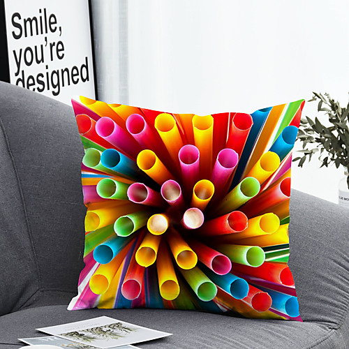 

1 pcs Polyester Pillow Cover & Insert, Color Block Simple Classic Square Zipper Polyester Traditional Classic