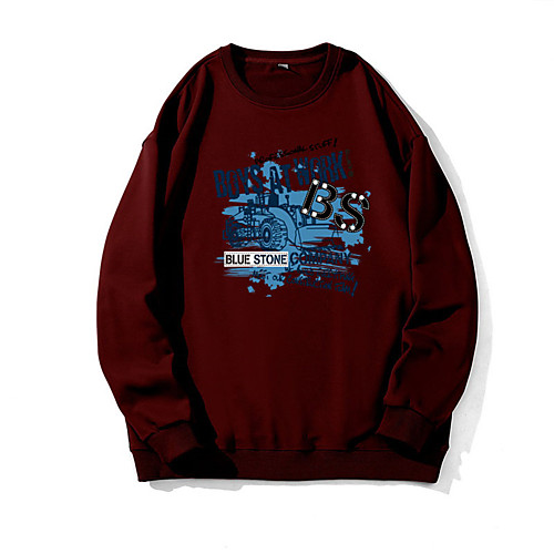 

Men's Pullover Sweatshirt Graphic Letter Print Daily Weekend 3D Print Casual Hoodies Sweatshirts Wine Red Black Khaki