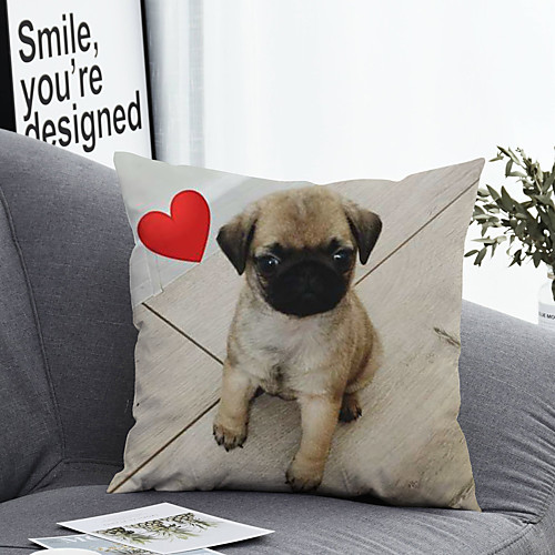 

1 pcs Polyester Pillow Cover & Insert, Animal Simple Classic Square Zipper Polyester Traditional Classic