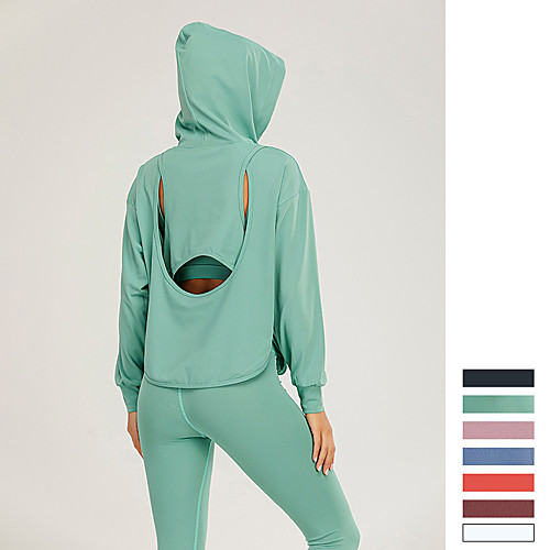 

Women's Long Sleeve Hoodie Sweatshirt Running Shirt Tee Tshirt Top Athletic Athleisure Winter Thermal Warm Breathable Soft Yoga Gym Workout Running Jogging Training Sportswear Solid Colored Normal