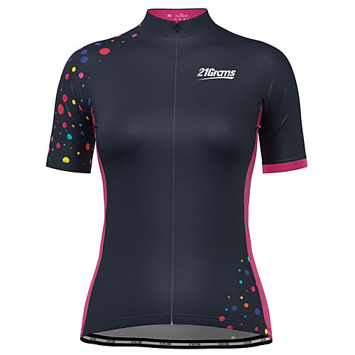 

21Grams Women's Short Sleeve Cycling Jersey Black Polka Dot Bike Top Mountain Bike MTB Road Bike Cycling Breathable Quick Dry Sports Clothing Apparel / Stretchy / Athleisure