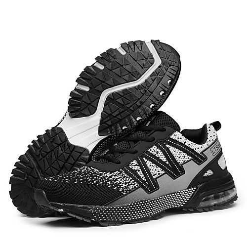 

Men's Trainers Athletic Shoes Sporty Casual Athletic Running Shoes Fitness & Cross Training Shoes Tissage Volant Breathable Non-slipping Shock Absorbing Black and White Black / Red Blue Fall