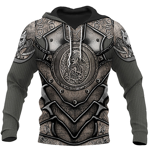 

knights templar 3d hoodie medieval armor sweatshirt, hoodie, l