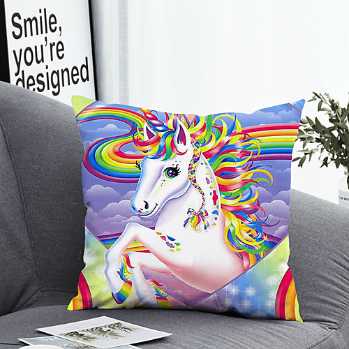 

1 pcs Polyester Pillow Cover & Insert, Cartoon Simple Classic Square Zipper Polyester Traditional Classic
