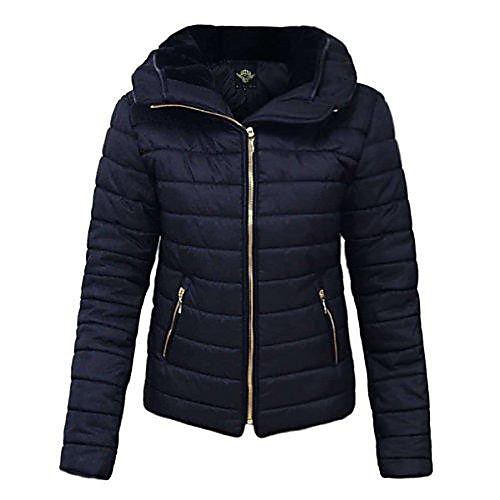 

women ladies plus size puffa padded bubble quilted jacket size 8-26 navy