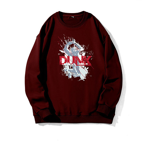 

Men's Pullover Sweatshirt Graphic Letter Print Daily Weekend 3D Print Casual Hoodies Sweatshirts Wine Red Black Khaki