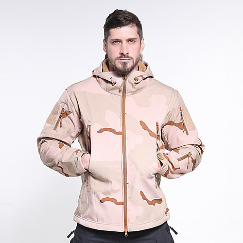 

Men's Hunting Jacket Outdoor Thermal Warm Waterproof Windproof Breathable Spring & Fall Winter Camo / Camouflage Winter Jacket Coat Top Terylene Long Sleeve Camping / Hiking Hunting Fishing Forest