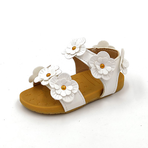 

Girls' Sandals Princess Shoes PU Little Kids(4-7ys) Daily Walking Shoes White Pink Summer