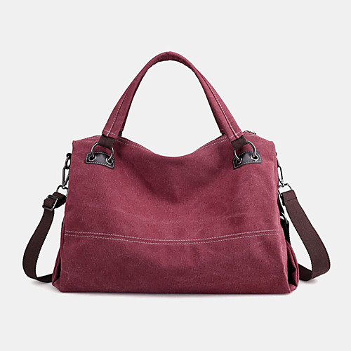 

women casual canvas handbag multi-carry crossbody bag