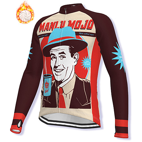 

21Grams Men's Long Sleeve Cycling Jacket Winter Fleece Spandex Burgundy Bike Jacket Mountain Bike MTB Road Bike Cycling Fleece Lining Warm Sports Clothing Apparel / Stretchy / Athleisure