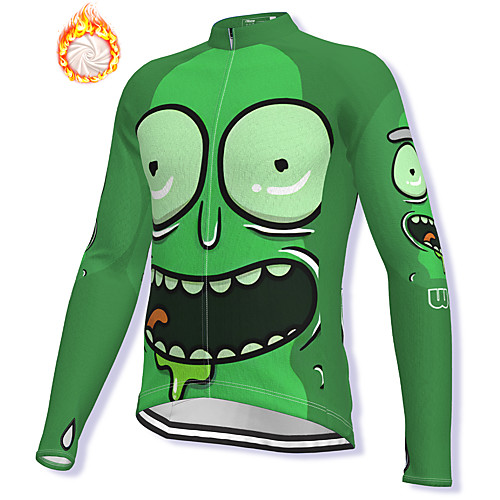 

21Grams Men's Long Sleeve Cycling Jacket Winter Fleece Spandex Green Bike Jacket Mountain Bike MTB Road Bike Cycling Fleece Lining Warm Sports Clothing Apparel / Stretchy / Athleisure