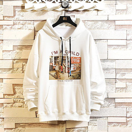 

Men's Hoodie Pullover Color Block Cowl Neck Color Block Cartoon Sport Athleisure Hoodie Top Long Sleeve Breathable Moisture Wicking Sweat Out Comfortable Everyday Use Street Casual Daily