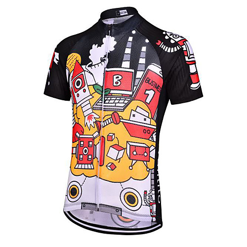 

Men's Short Sleeve Cycling Jersey Black Bike Top Mountain Bike MTB Road Bike Cycling Breathable Sports Clothing Apparel / Stretchy / Athletic