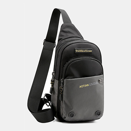 

men fashion multi-color nylon waterproof chest bag shoulder