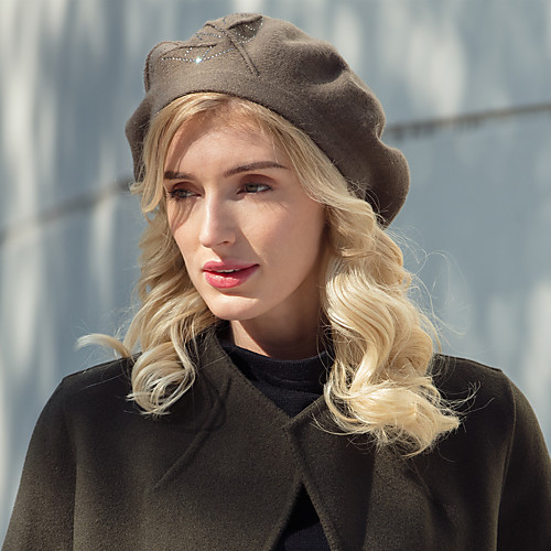 

Headwear Casual / Daily Acrylic / Cotton / Rabbit Hair Hats with Beading / Solid 1pc Casual / Daily Wear Headpiece