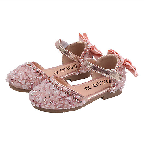 

Girls' Sandals Princess Shoes PU Little Kids(4-7ys) Big Kids(7years ) Daily Walking Shoes Black Pink Silver Summer