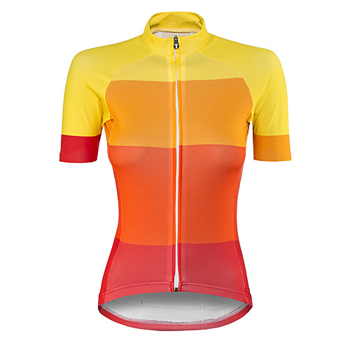 

Women's Short Sleeve Cycling Jersey Yellow Gradient Bike Top Mountain Bike MTB Road Bike Cycling Breathable Quick Dry Sports Clothing Apparel / Stretchy / Athleisure