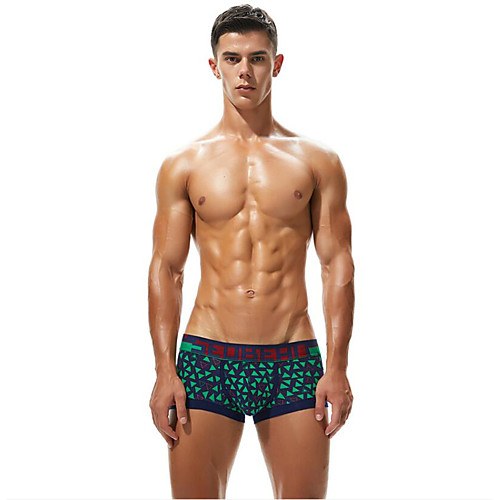 

Men's 1 Piece Basic Boxers Underwear / Briefs Underwear - Normal Mid Waist Black Blue Red M L XL