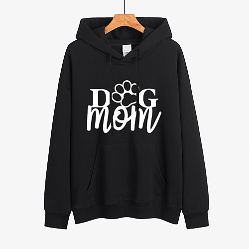 

Women's Pullover Hoodie Sweatshirt Letter Print Daily Other Prints Streetwear Hoodies Sweatshirts White Black Purple / Fleece Lining