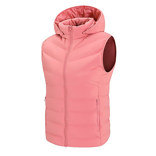 

Women's Sports Puffer Jacket Hiking Vest / Gilet Outdoor Down Jacket Winter Outdoor Solid Color Thermal Warm Packable Lightweight Breathable Top Hunting Fishing Climbing Pink Green and white Black