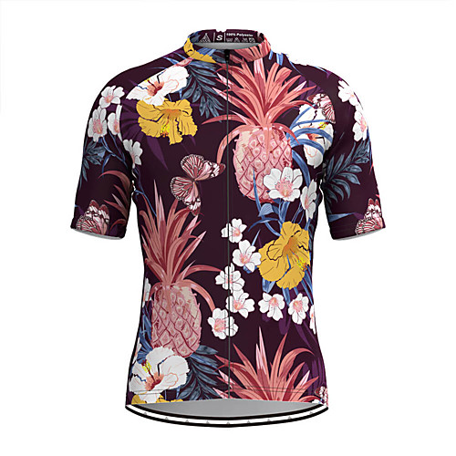 

Men's Short Sleeve Cycling Jersey Purple Floral Botanical Fruit Bike Top Mountain Bike MTB Road Bike Cycling Breathable Sports Clothing Apparel / Stretchy / Athletic