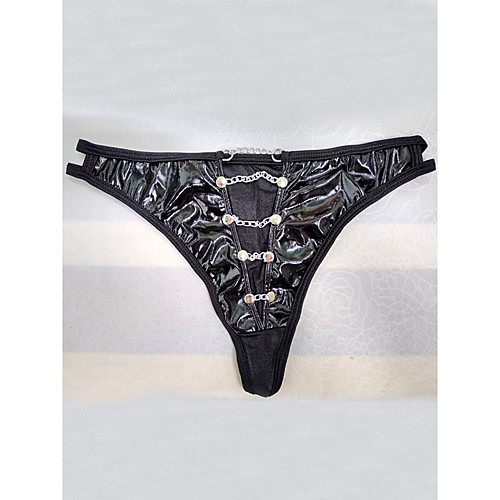 

Men's 1 Piece Basic G-string Underwear - Normal Low Waist Black One-Size