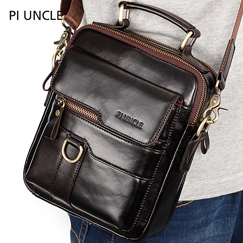 

men genuine leather large capacity shoulder bag handbag