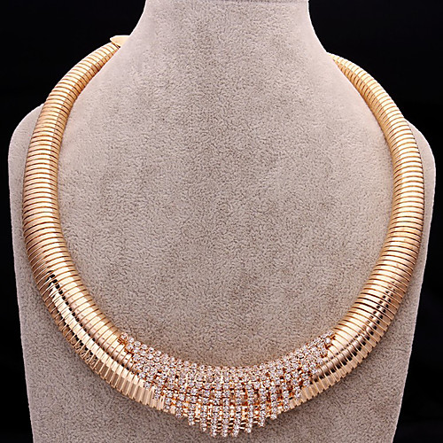 

Women's Cubic Zirconia Choker Necklace Classic Flower Fashion Alloy Black Gold Silver 45 cm Necklace Jewelry 1pc For Anniversary Party Evening Gift Festival