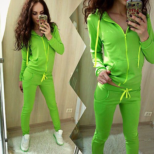 

Women's 2 Piece Full Zip Tracksuit Sweatsuit Athletic Athleisure 2pcs Winter Long Sleeve Thermal Warm Moisture Wicking Breathable Fitness Gym Workout Running Jogging Exercise Sportswear Solid Colored