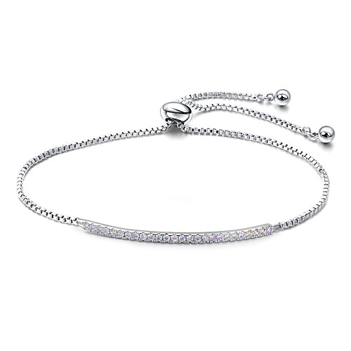 

Women's Clear Cubic Zirconia Bracelet Geometrical Heart Stylish Simple Titanium Steel Bracelet Jewelry Rose Gold / Silver For Daily Promise