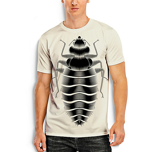 

Men's T shirt 3D Print Graphic 3D Animal Print Short Sleeve Casual Tops Simple Classic Black / White