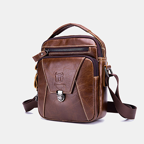 

bullcaptain men genuine leather anti-theft multi-layers casual crossbody bag shoulder bag