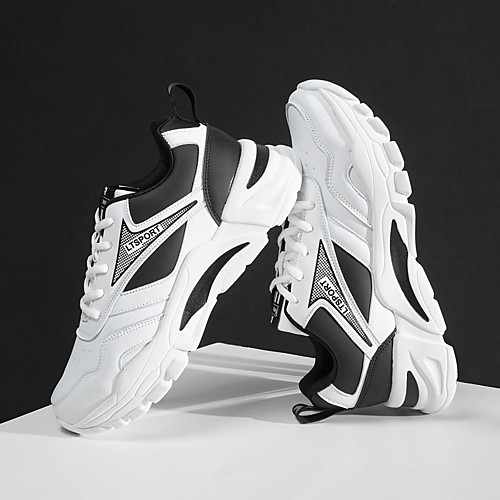 

Men's Trainers Athletic Shoes Sporty Casual Athletic Running Shoes Fitness & Cross Training Shoes PU Breathable Non-slipping Wear Proof Black / Red White Black Fall