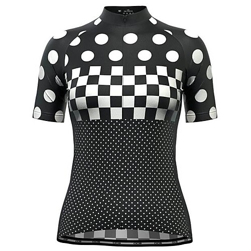 

21Grams Women's Short Sleeve Cycling Jersey Black Polka Dot Bike Top Mountain Bike MTB Road Bike Cycling Breathable Quick Dry Sports Clothing Apparel / Stretchy / Athleisure