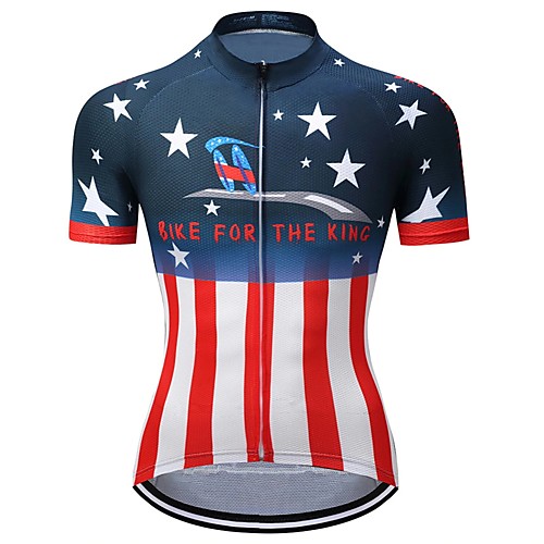

Men's Short Sleeve Cycling Jersey Dark Navy Stripes Bike Top Mountain Bike MTB Road Bike Cycling Breathable Sports Clothing Apparel / Stretchy / Athletic