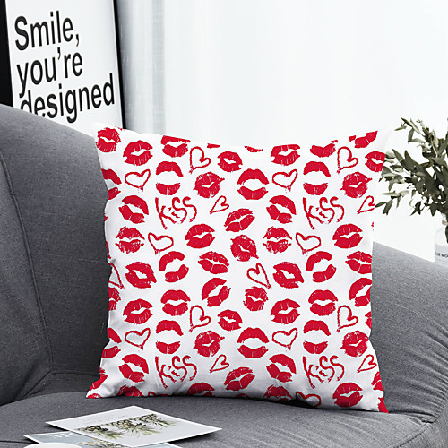 

1 pcs Polyester Pillow Cover & Insert, Print Simple Classic Square Zipper Polyester Traditional Classic