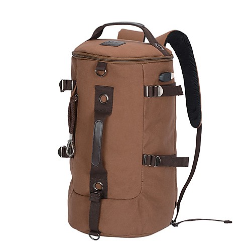 

Men's Canvas PU Commuter Backpack Large Capacity Zipper Solid Color Color Block Outdoor Camping & Hiking Maroon Black Grey Black Blue Brown