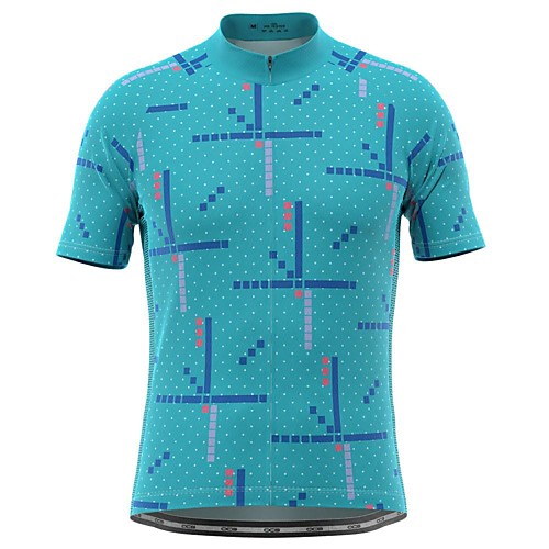 

21Grams Men's Short Sleeve Cycling Jersey Green Polka Dot Bike Top Mountain Bike MTB Road Bike Cycling Breathable Sports Clothing Apparel / Stretchy / Athletic