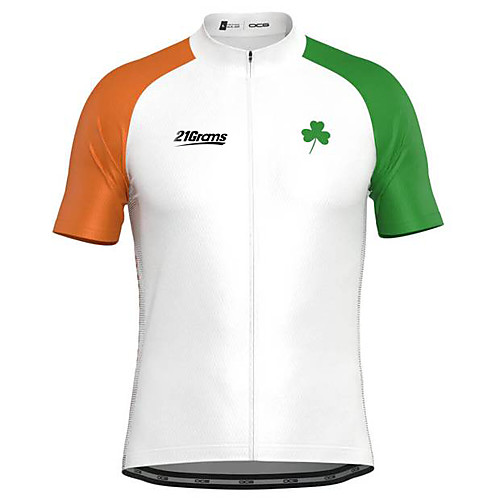 

21Grams Men's Short Sleeve Cycling Jersey White Bike Top Mountain Bike MTB Road Bike Cycling Breathable Sports Clothing Apparel / Stretchy / Athletic