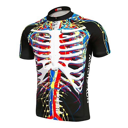 

Men's Short Sleeve Cycling Jersey Black Skull Bike Top Mountain Bike MTB Road Bike Cycling Breathable Sports Clothing Apparel / Stretchy / Athletic