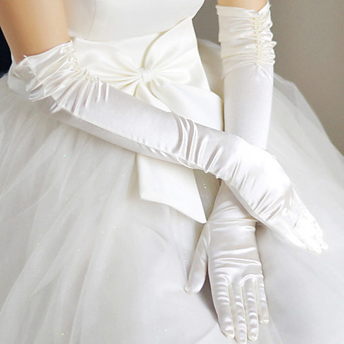 

Satin Opera Length Glove Gloves With Solid