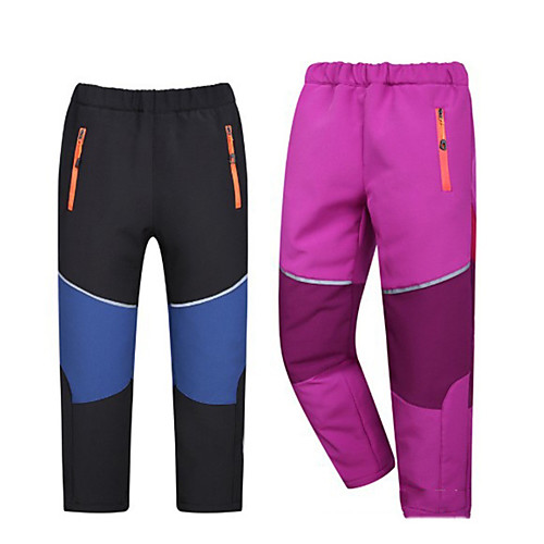 

Boys' Girls' Hiking Pants Trousers Patchwork Winter Outdoor Standard Fit Fleece Lining Breathable Warm Stretchy Bottoms Blue / Black Black Red Burgundy Grey Fishing Climbing Camping / Hiking / Caving