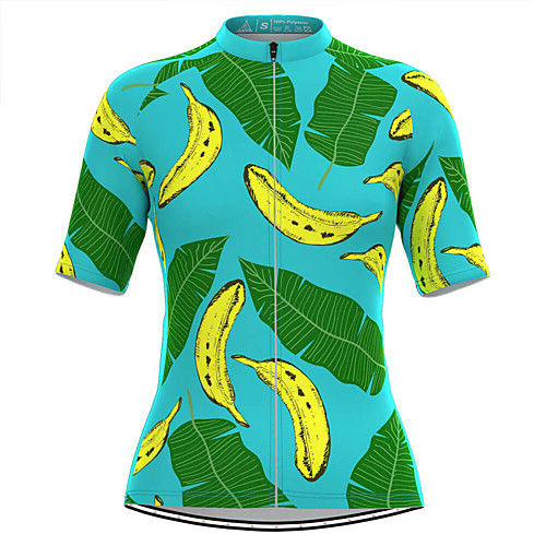 

Women's Short Sleeve Cycling Jersey Green Tropical Flowers Fruit Bike Top Mountain Bike MTB Road Bike Cycling Breathable Quick Dry Sports Clothing Apparel / Stretchy / Athleisure