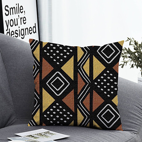 

1 pcs Polyester Pillow Cover & Insert, Geometric Simple Classic Square Zipper Polyester Traditional Classic