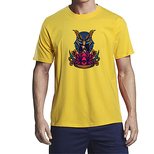 

Men's Unisex T shirt Other Prints Floral Graphic Animal Plus Size Print Short Sleeve Daily Tops 100% Cotton Basic Casual White Black Blue
