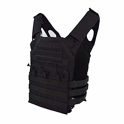 

hunting tactical body protection molle plate carrier vest outdoor cs game paintball airsoft vest military equipment training (color: black)