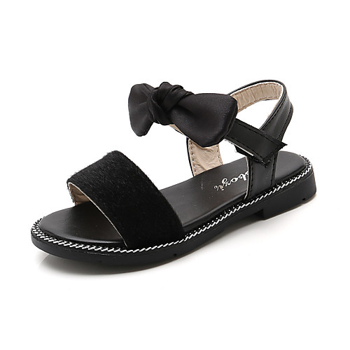 

Girls' Sandals Princess Shoes PU Little Kids(4-7ys) Big Kids(7years ) Daily Walking Shoes Bowknot Leopard Black Pink Spring Summer